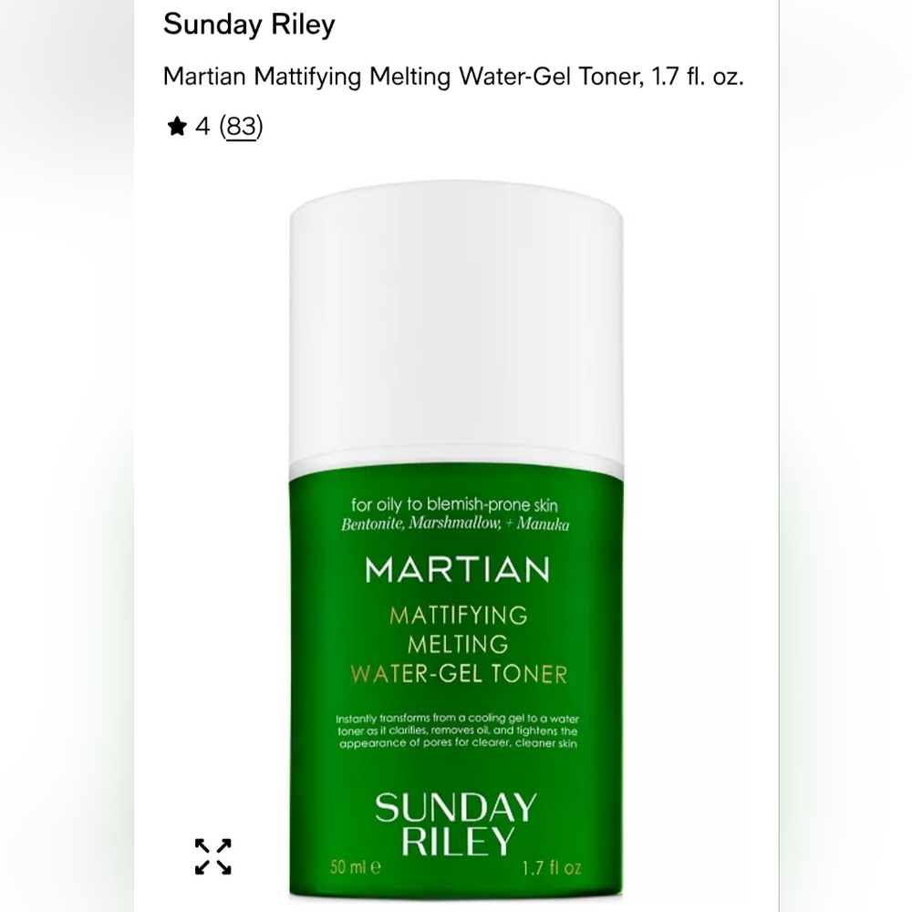 Sunday Riley Martian Mattifying Melting Water-Gel Toner